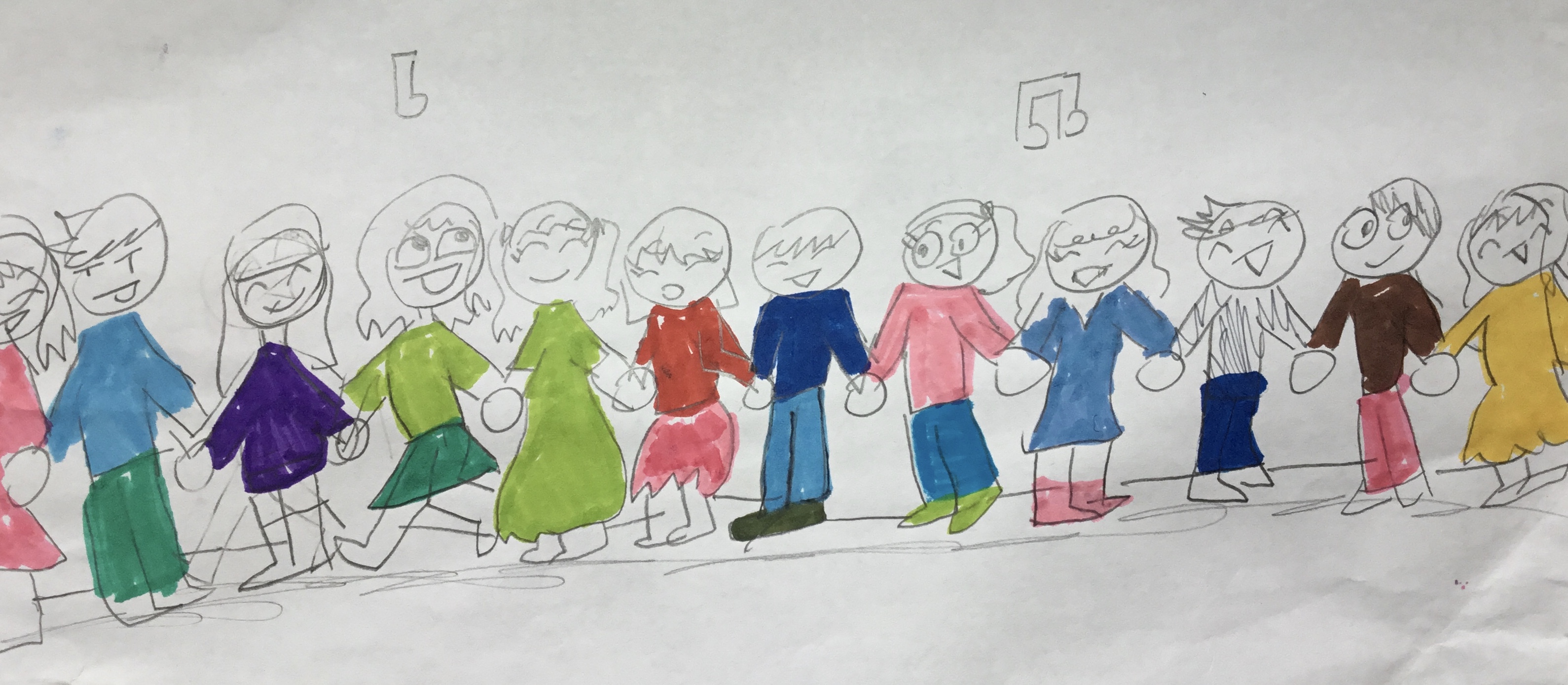 Dancers Joining Hands (from a student's thank you note)